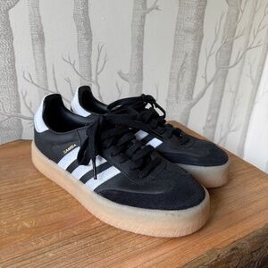 Adidas Sambae Sneakers In Core Black/Cloud White/Gold Size 7.5